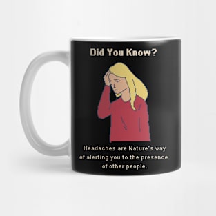 Headache: Nature's Social Signal - 8bit Pixel Art Introverted (Dark) Mug